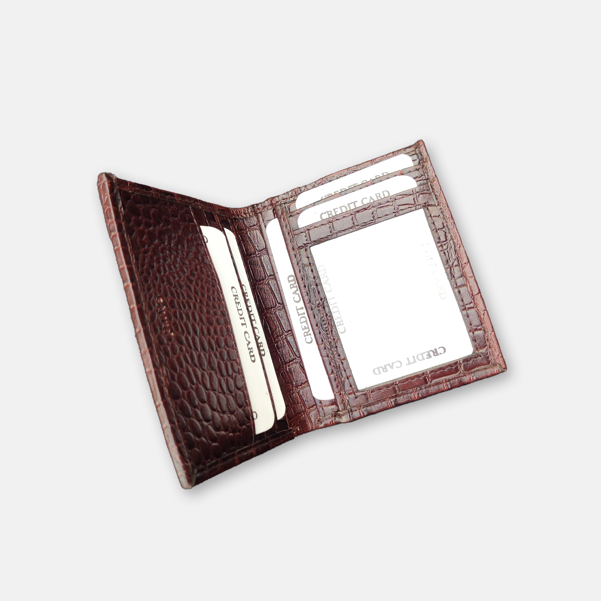 Croco Leather Wallet Brown