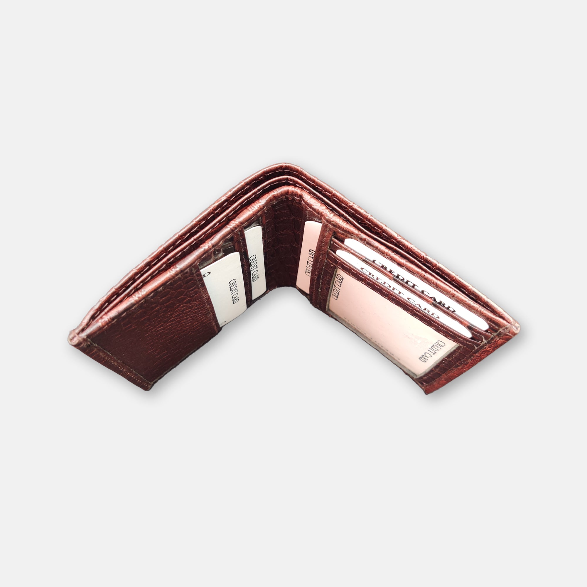 Croco Leather Wallet Brown