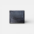 Croco Coin Leather Wallet Black