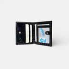 Croco Coin Leather Wallet Black