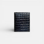 Croco Coin Leather Wallet Black
