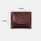 Croco Coin Leather Wallet Brown - Sturd Craft