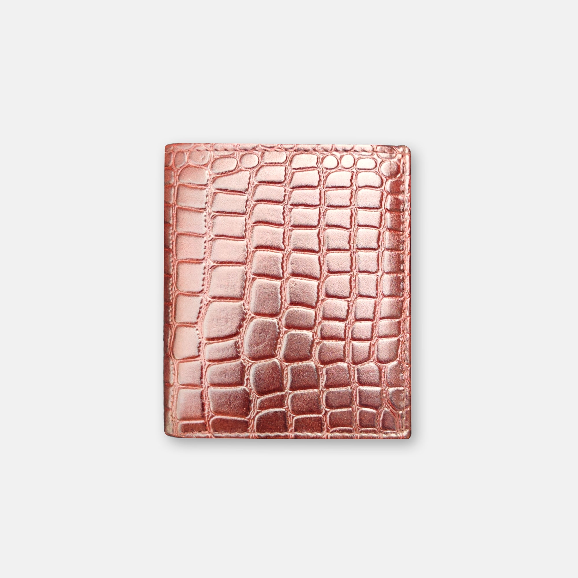 Croco Leather Wallet Brown